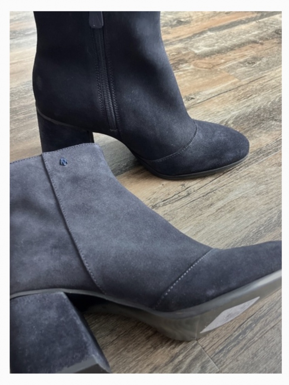 New A/X suede 3” blocked heels booties